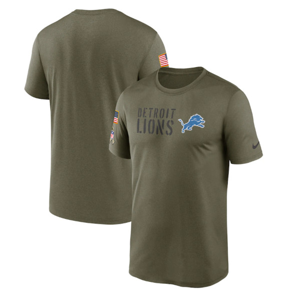 Men's Detroit Lions 2022 Olive Salute to Service Legend Team T-Shirt